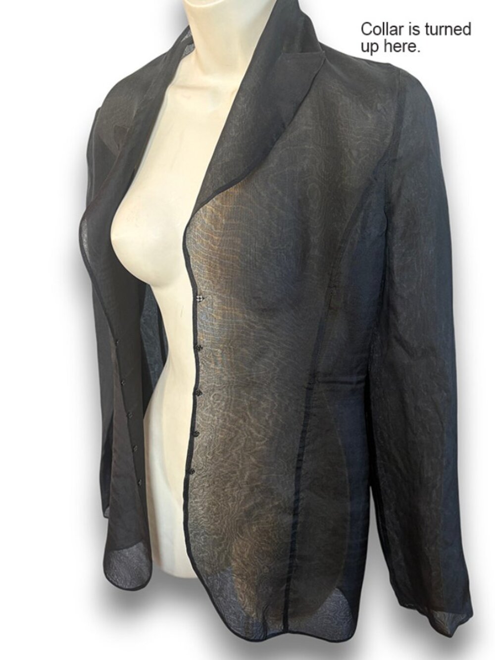 Vintage Luciano Barbera Sheer Black Jacket XS - Super Sexy for Summer!